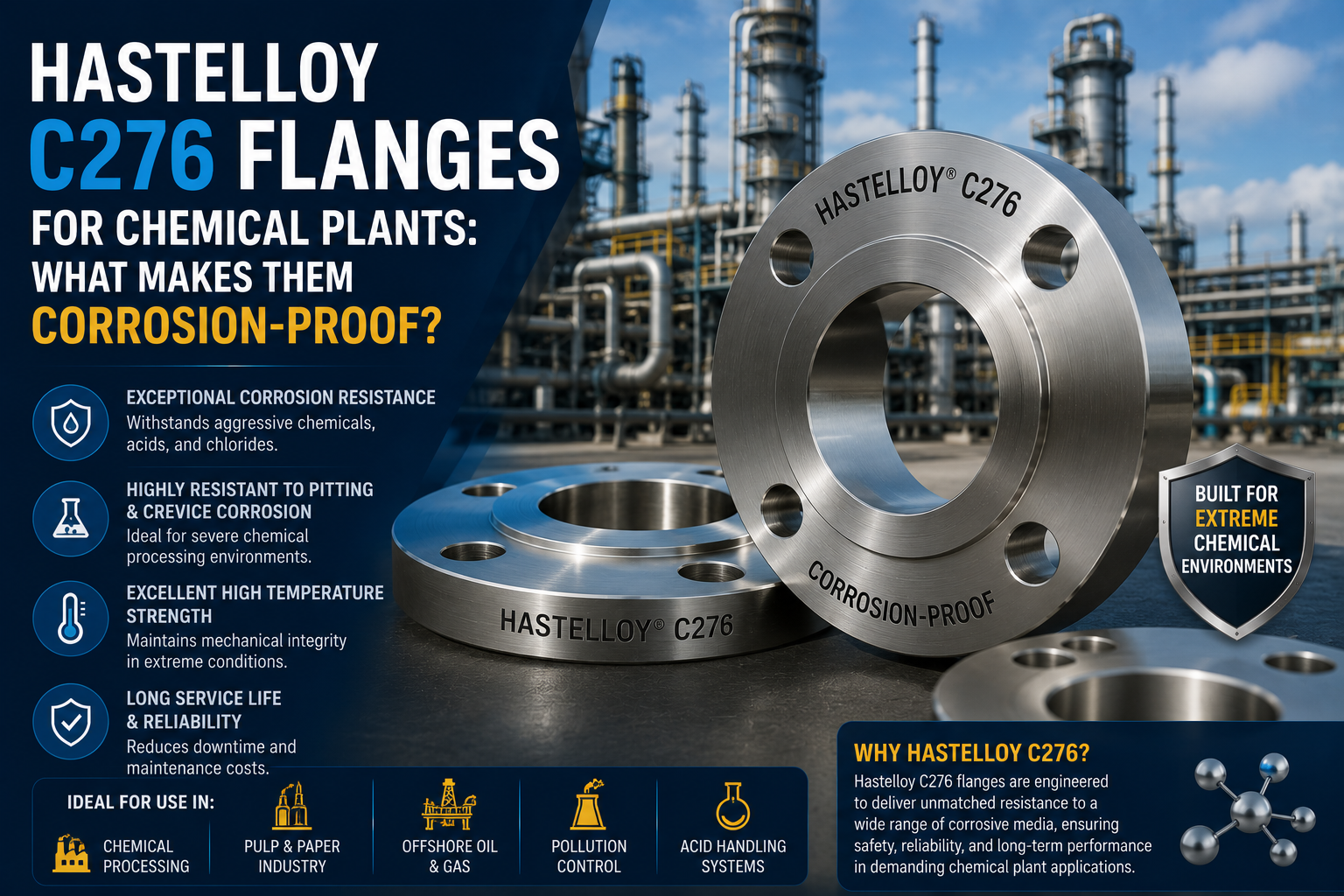 Hastelloy C276 Flanges for Chemical Plants: What Makes Them Corrosion-Proof?