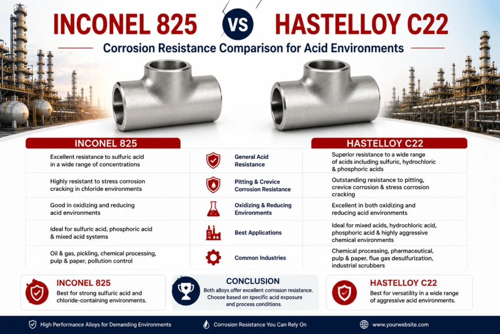 inconel 825 vs hastelloy c22