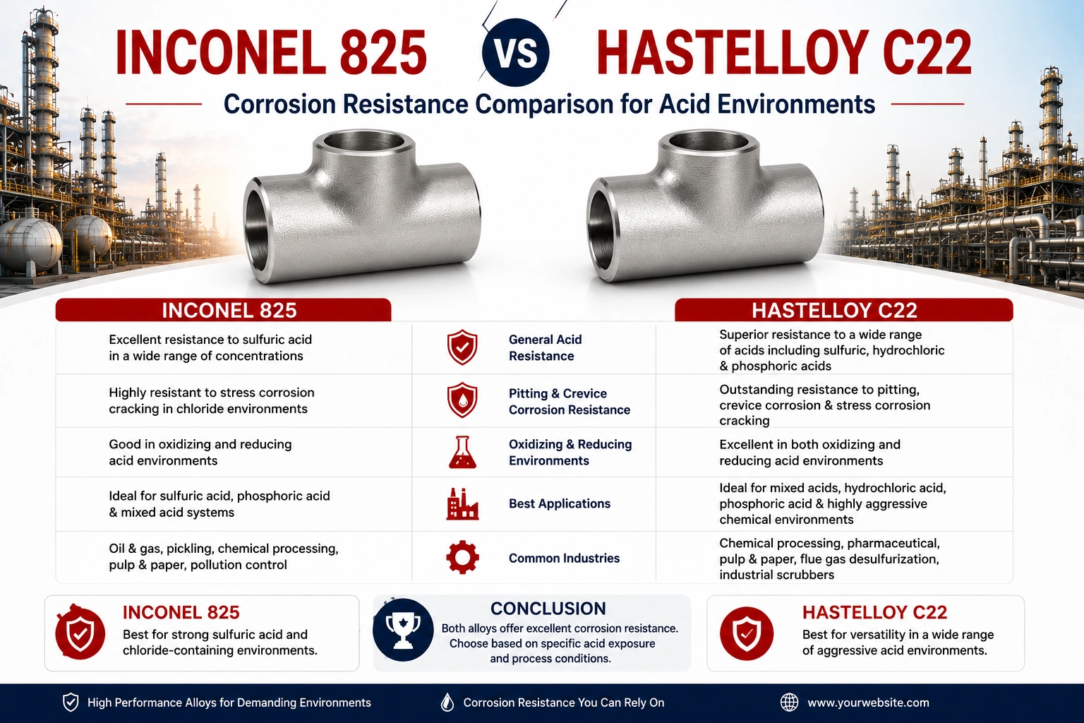 inconel 825 vs hastelloy c22