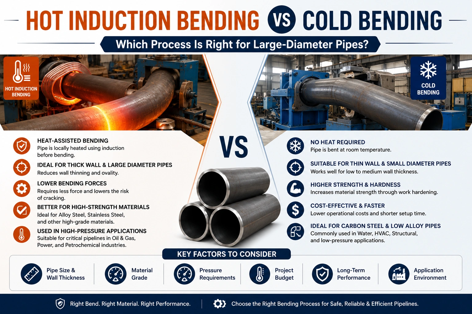 Hot Induction Bending vs Cold Bending: Which Process Is Right for Large-Diameter Pipes?