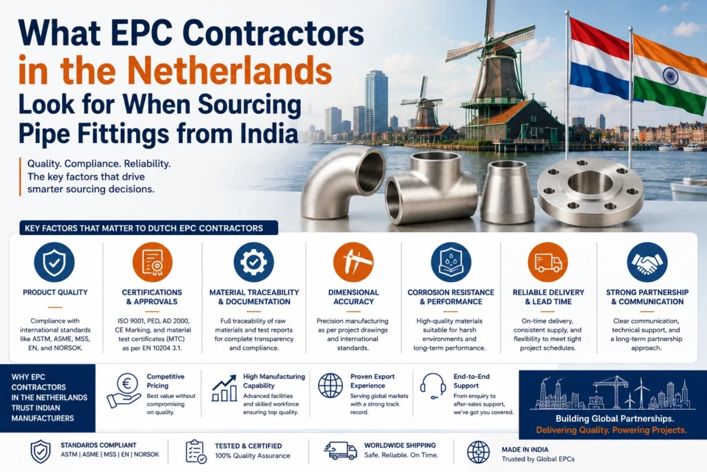 What EPC Contractors in the Netherlands Look for When Sourcing Pipe Fittings from India