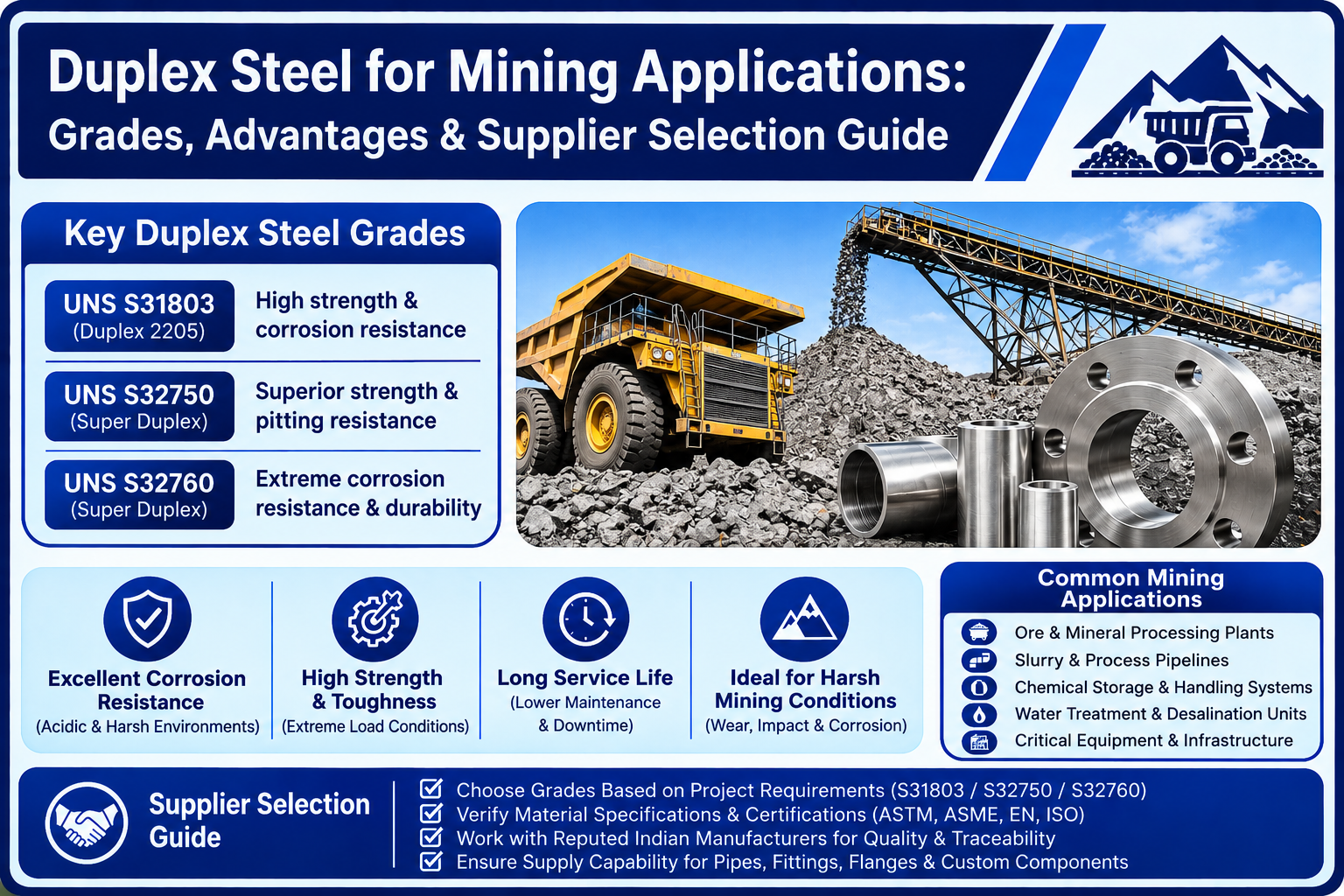 Duplex Steel for Mining Applications: Grades, Advantages & Supplier Selection Guide