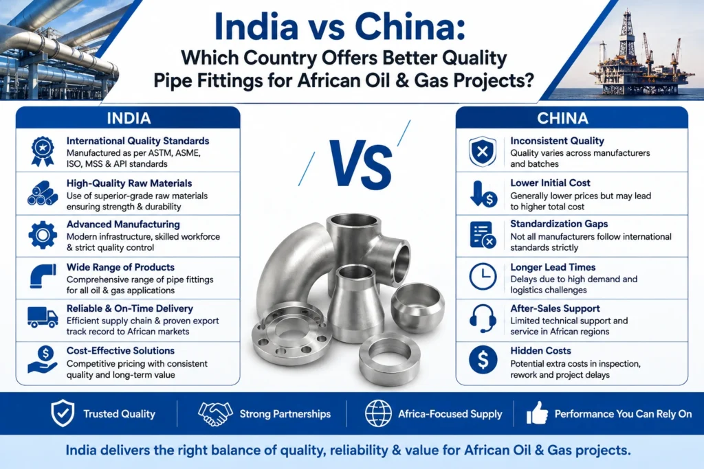 India vs China: Which Country Offers Better Quality Pipe Fittings for African Oil & Gas Projects?