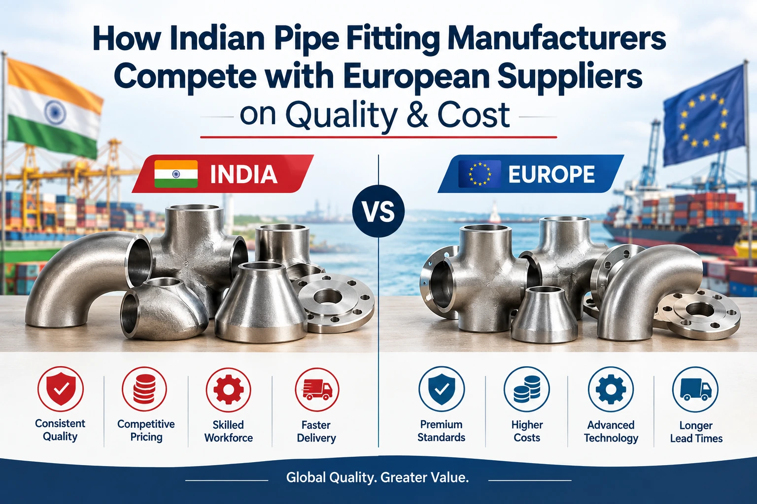 How Indian Pipe Fitting Manufacturers Compete with European Suppliers on Quality & Cost