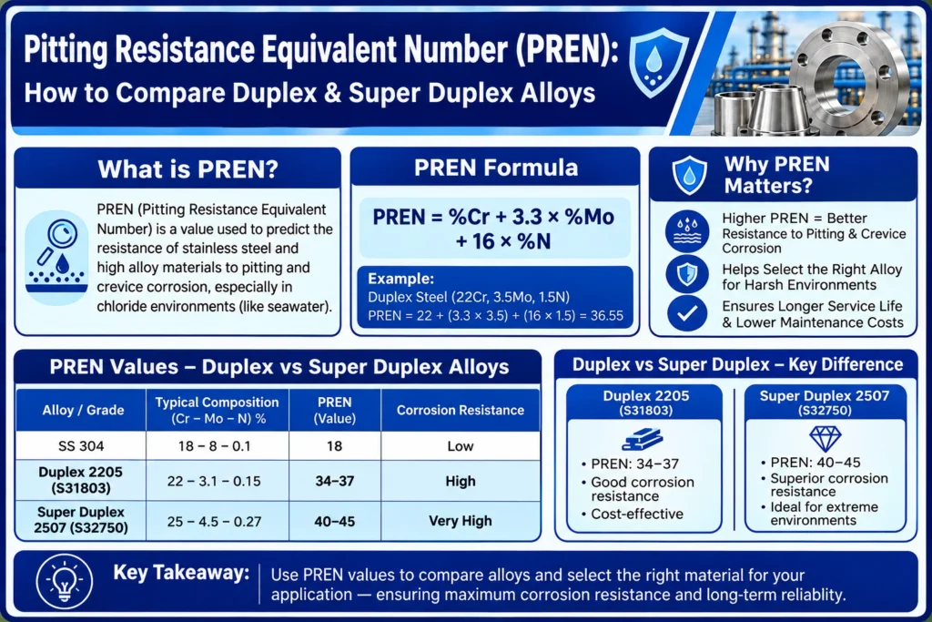 Pitting Resistance Equivalent Number (PREN): How to Compare Duplex & Super Duplex Alloys