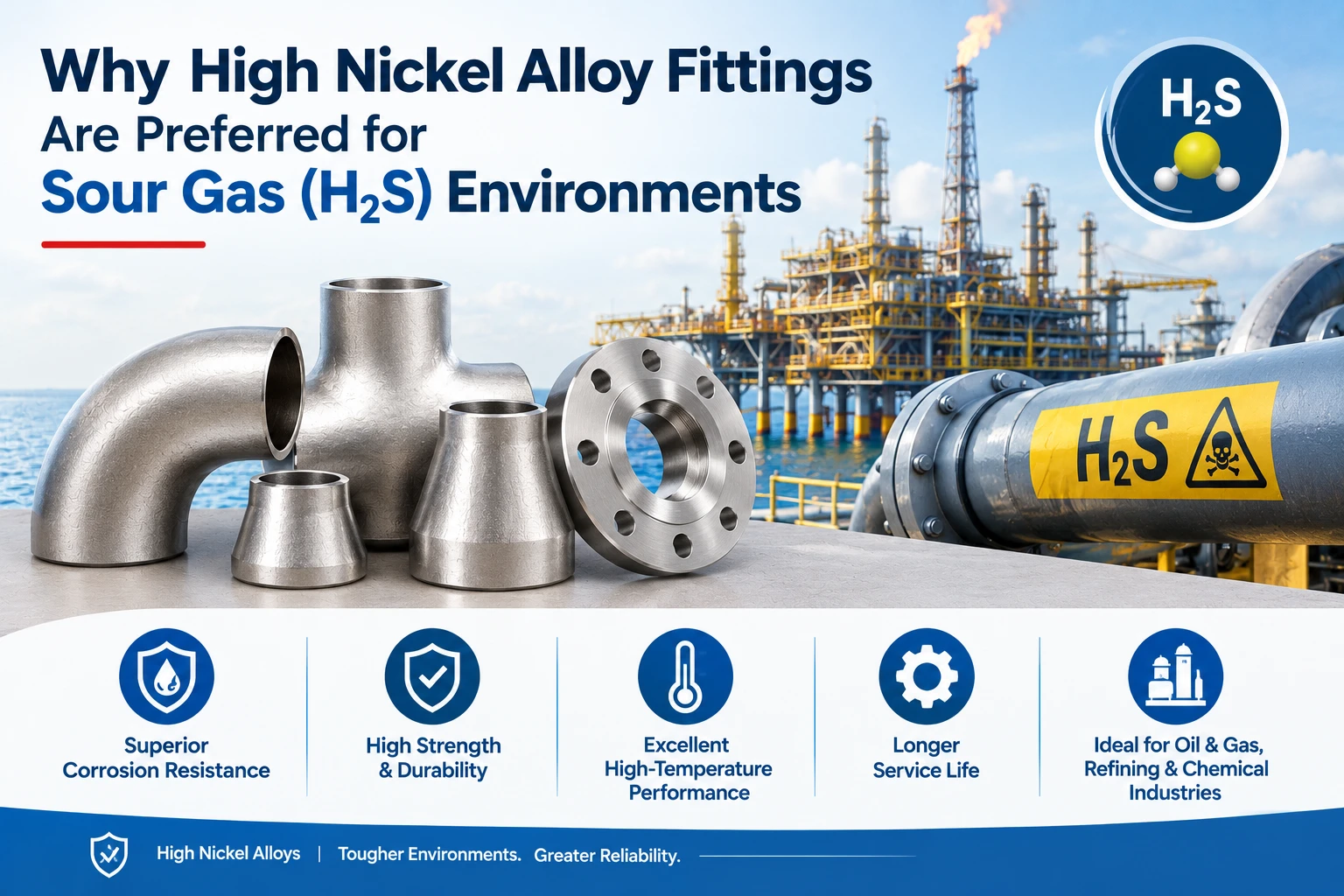 Why High Nickel Alloy Fittings Are Preferred for Sour Gas (H₂S) Environments