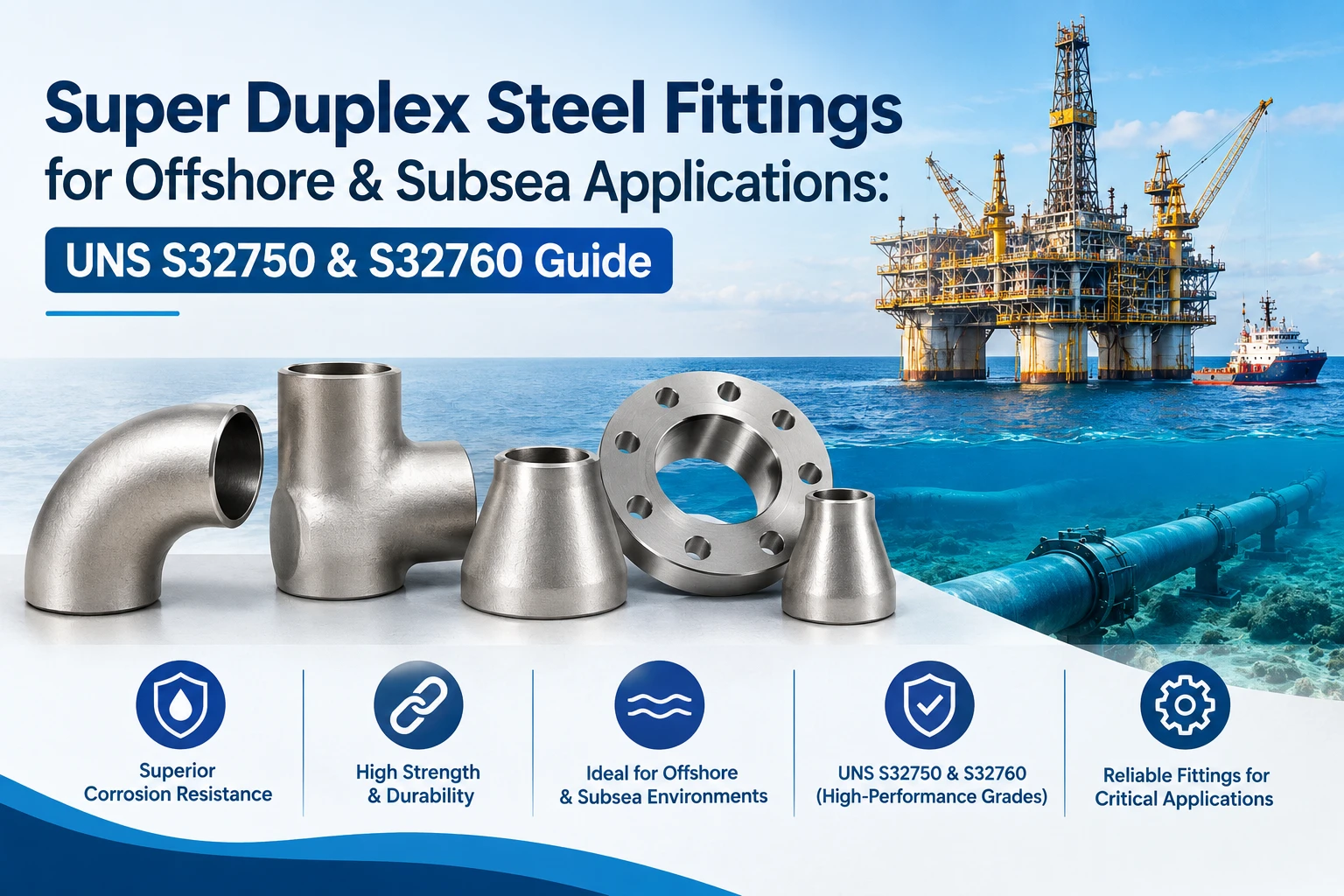 Super Duplex Steel Fittings for Offshore & Subsea Applications: UNS S32750 & S32760 Guide